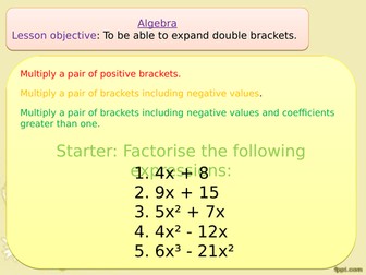 Expanding double brackets fluency problem solving