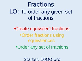 Ordering fractions  fluency and problem solving