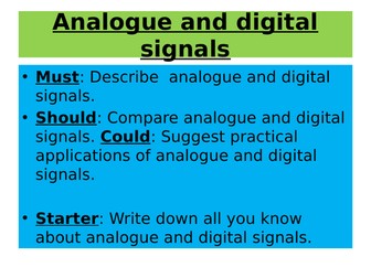 New BTEC Applied Science Unit 1_ C2_Waves in communication _Lesson 4_Analogue and Digital signals