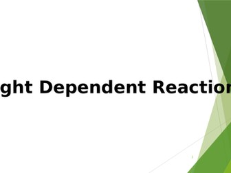 Light-dependent reactions photosynthesis A-level lesson