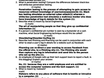 Cyber Security Test for AQA 8520 GCSE Computer Science