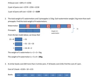 Solving Word Problems Using Bar Model - Multiplication and Division