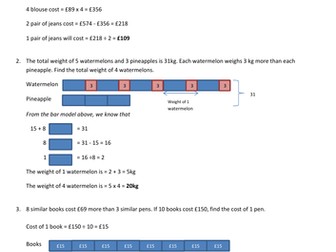 Solving Word Problems Using Bar Model - Multiplication and Division