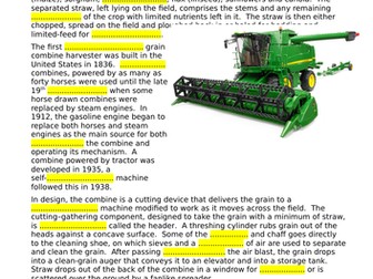 Farm Tools and Machinery - 3 Cloze activities