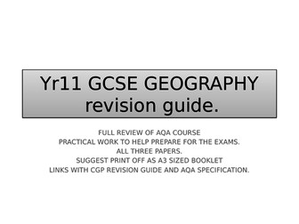 AQA GCSE 9-1 GEOGRAPHY FULL REVISION PACK