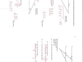 Mixed triangle revision questions (higher tier) MARK SCHEME