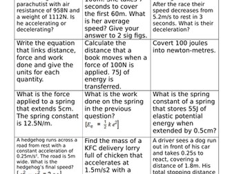 AQA Trilogy Physics - Forces calculations revision race