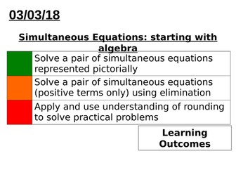 Simultaneous equations (positive terms only)