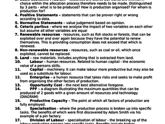 Key economic terms for Economics AS and A Level Edexcel 2015