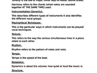 EDUQAS GCSE Music Terms