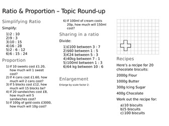Ratio & Proportion Revision/Recap