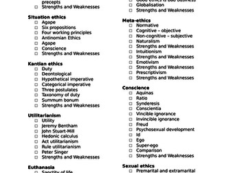 OCR A-Level Ethics Checklist