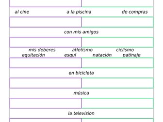 Y7 Spanish Present Tense Vs. Infinitive (Free Time)