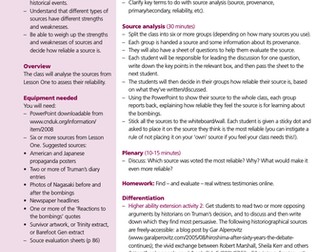 The Hiroshima and Nagasaki debate: source analysis