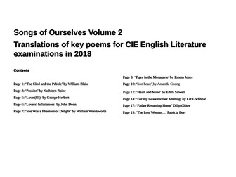 CIE English Literature poems 2018- Translated into modern English