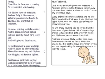 Song by Mary Wroth Poem Translation