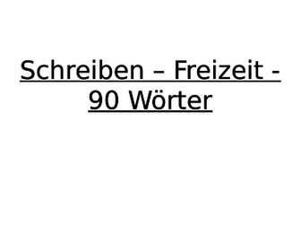GCSE German 90 word prep: Free time