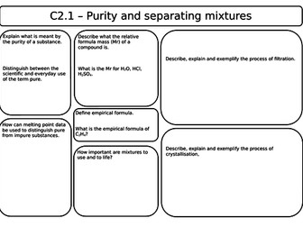 OCR Gateway A Combined Science - C2 Revision sheets