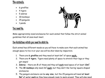 Area and Perimeter Problem Solving Activity for most able Year 5- 6