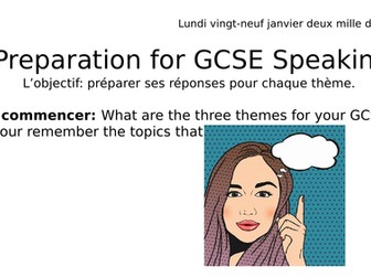 GCSE Higher French - Speaking Questions + Board Game