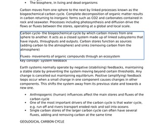 Edexcel Geography- The Carbon Cycle and Energy Security