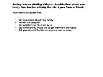 WJEC Spanish GCSE role-play - family