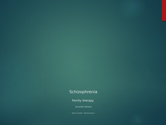 Family therapy for schizophrenia