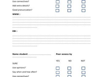 Peer / Self Assessment speaking