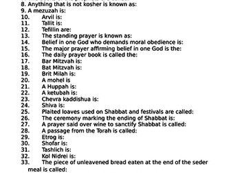 Judaism Practices- Revision PPT Edexcel Spec A