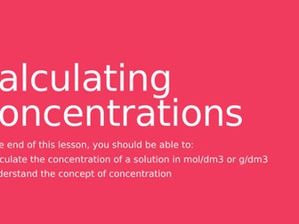 Calculating concentrations power point