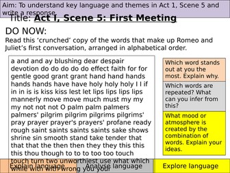 AQA Romeo and Juliet Act 1, Scene 5