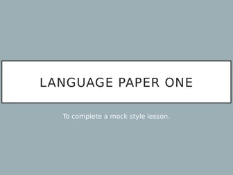Harry Potter themed GCSE Language Paper one
