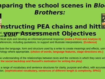 Comparing the school scenes In Willy Russell's Blood Brothers
