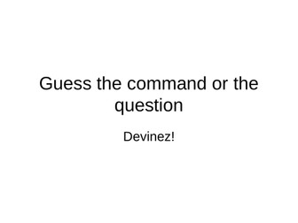 classroom regular commands  and questions  in French