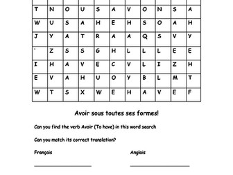 Wordsearch Avoir