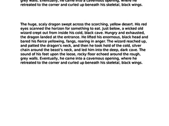 Expanded noun/ 2 adjective sentence pack.