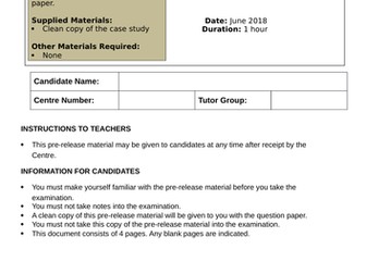 Cambridge Nationals - R0001 - June 2018 - Maes Knoll Gym  Scenario Mock Exam Paper