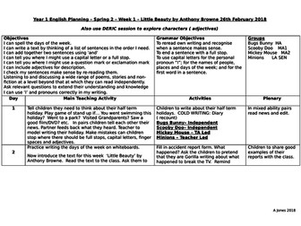 Little Beauty by Anthony Browne literacy planning Year 1