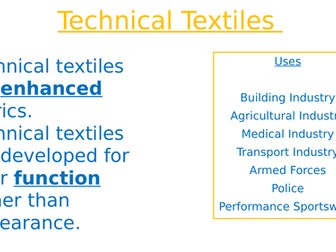 GCSE EDEXCEL 9-1 Design & Technology - 1.4 Technical Textiles