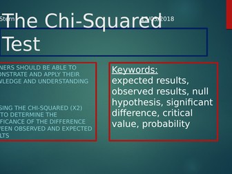 Y13 Biology Chi-Squared lesson