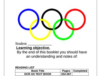 UPDATED Global Sports events. OCR A level. student booklet Olympic games