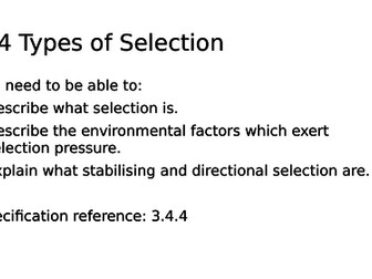 NEW AQA AS Biology 9.4 Types of Selection