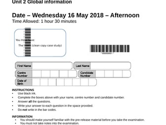 Cambridge Technicals - IT - Unit 2 - Global Information - Project LakeSailing Scenario - Mock Exam