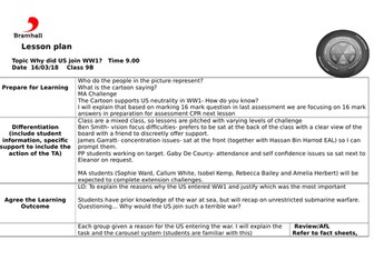 AQA 9-1 End of War -Why did US enter the War?