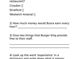 Entry level resources, part time job