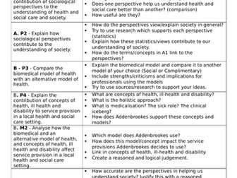 L3 BTEC Health and Social Care - Unit 10 (Sociological Perspectives) Whole unit