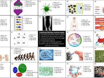 BIOLOGY Revision board game Combined Science Edexcel
