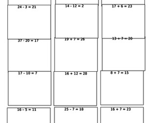 Addition and Subtraction Fact Families