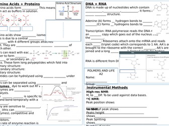OCR B Salters Chemistry- Polymers for life revision mat