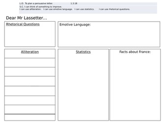 Persuasive Letter Writing Y3/Y4